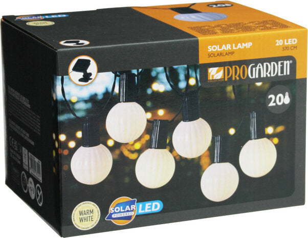 Pro Garden Solar-Lichterkette – 20 LEDs – 5,7 m – Warmweiß