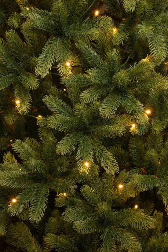 Black Box Trees Nagoya Weihnachtsbaum – Kunstbaum mit LED-Beleuchtung und Scharnierkonstruktion – Weihnachtsdekoration für den Innenbereich mit natürlicher Ausstrahlung – Rund – H 210 x Ø 115 cm – Grün