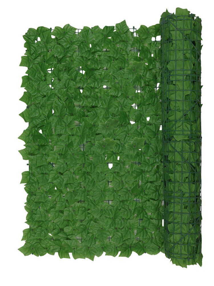 WENKO Ivy Efeu Sichtschutz Grün – 3 x 1 m – Kunststoff