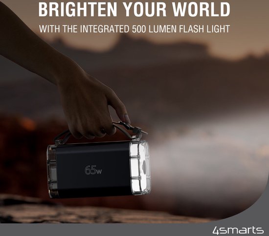 4smarts Lucid Air 65W Powerbank Wasserdicht 26.800 mAh mit Taschenlampe