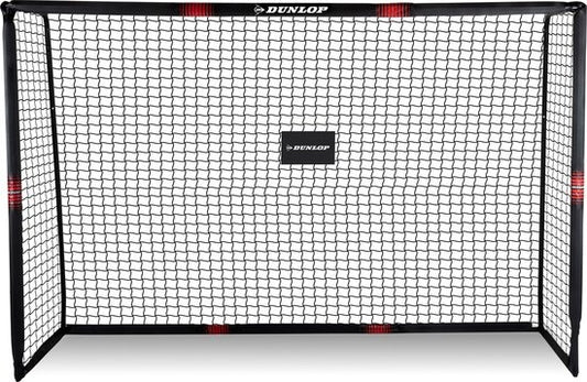 Dunlop Fußballtor - 300 x 200 x 120 cm - Outdoor - für Kinder und Erwachsene - schnelle Montage - Metall - Schwarz/Rot