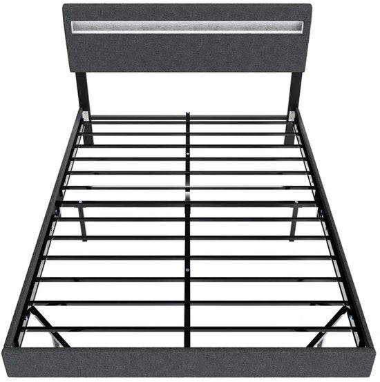 Hängebett Lissabon - 140x200cm - Kunstleder - Inkl. LED - Dunkelgrau