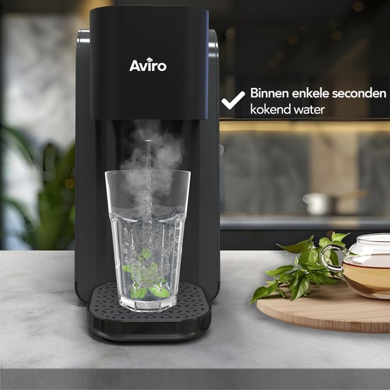 Aviro Heißwasserspender - Heißwasserhahn - 100°C - Luxus-Wasserkocher - 2200W - 1.5L Schwarz