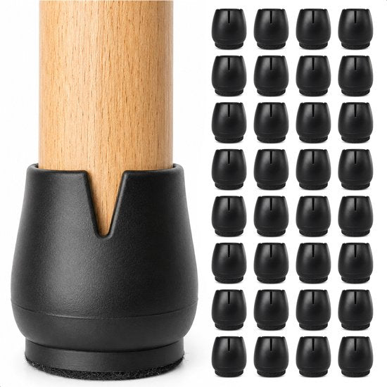 Stuhlfußschutz – 32 Stück – Socken – Stuhlfußkappen – Filzgleiter – Stuhlkappen – Stuhlfilzgleiter – Stuhl – Rund – Schutz für Stuhlbeine – Kappen – Söckchen – Filz
