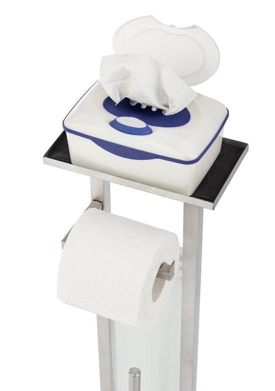 Wenko Toilettenpapierhalter und Toilettenbürste Debar 70,5 cm, Edelstahl, silberfarben