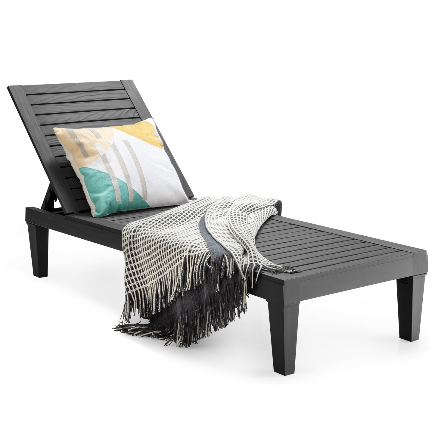 Coast Terrace Lounger Outdoor-Stuhl mit verstellbarer Rückenlehne 190 x 57,5 ??x 29 cm schwarz