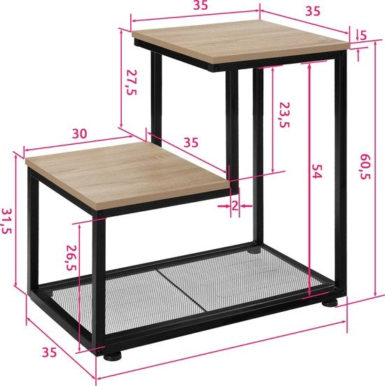 tectake -Beistelltisch Halifax - Couchtisch - Industrieleuchte - 404272