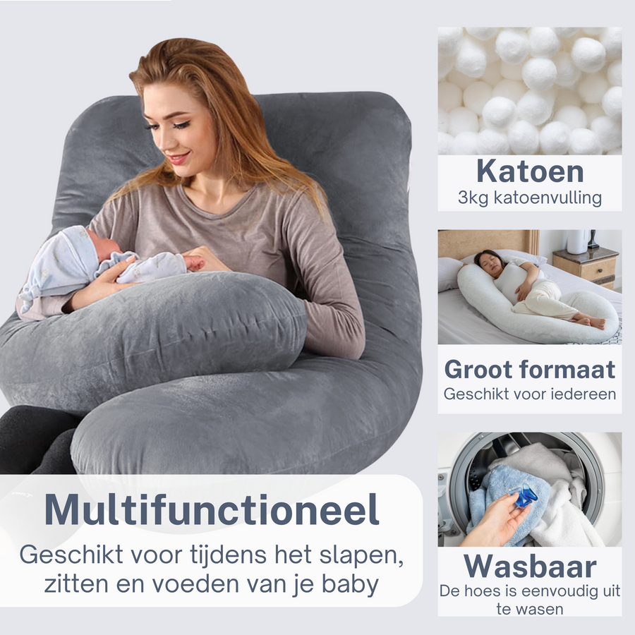 Earkings Schwangerschaftskissen Seitenschläferkissen - Dunkelgrau