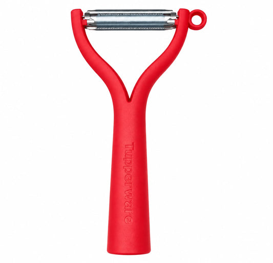 Tupperware 2-in-1-Schäler – Rot – Drehbares Messer – Kartoffelaugenentferner