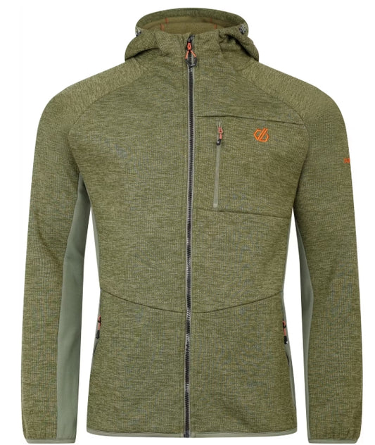 Dare2B Strickfleece-Hoodie für Männer - Khaki Grün - Größe L