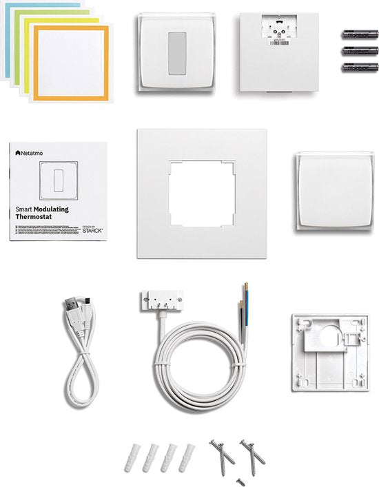 Netatmo Smart Thermostat Modulierend - Smart Thermostat für die Zentralheizung - Funktioniert mit Google Home, Alexa & Apple Homekit - Kabellos - Weiß