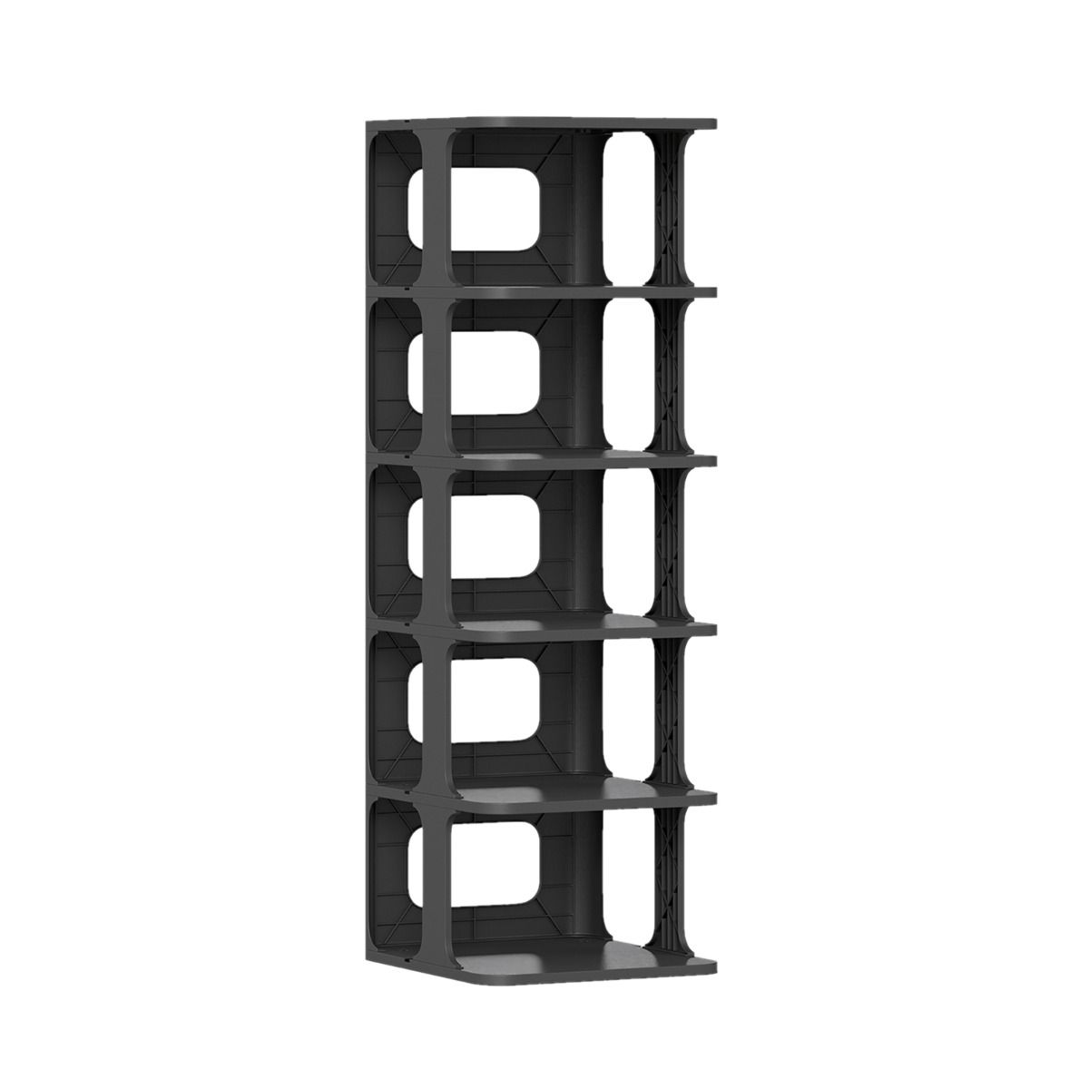 Coast stapelbares Schuhregal – 6 Ebenen – vertikal oder horizontal einsetzbar – schwarz