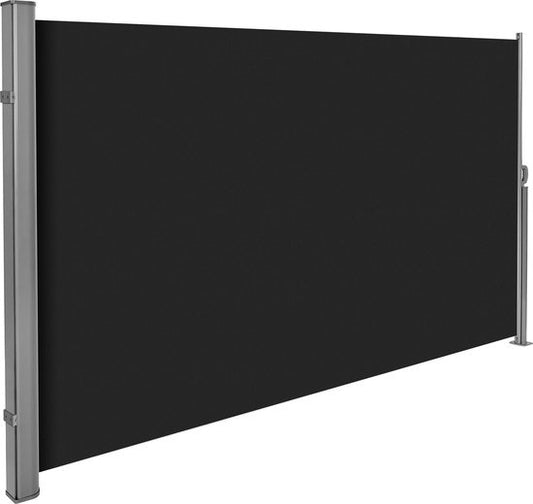 Ausziehbarer Aluminium-Windschutz Gartenschirm 160 x 300 cm schwarz 401525