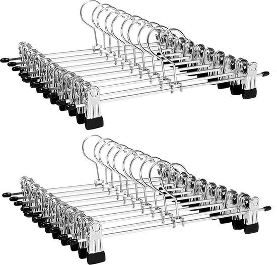 LifeGoods - Hosenbügel - 20 Stück - Rutschfest - Metall