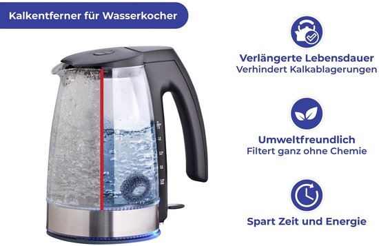 Kalkfilter Mod. Hexi Edelstahl-Kalkschutz Wasserkocher-Zubehör Entkalker Kalkfilter energiesparend ohne Chemikalien 2er-Set 4 x 2 cm silber