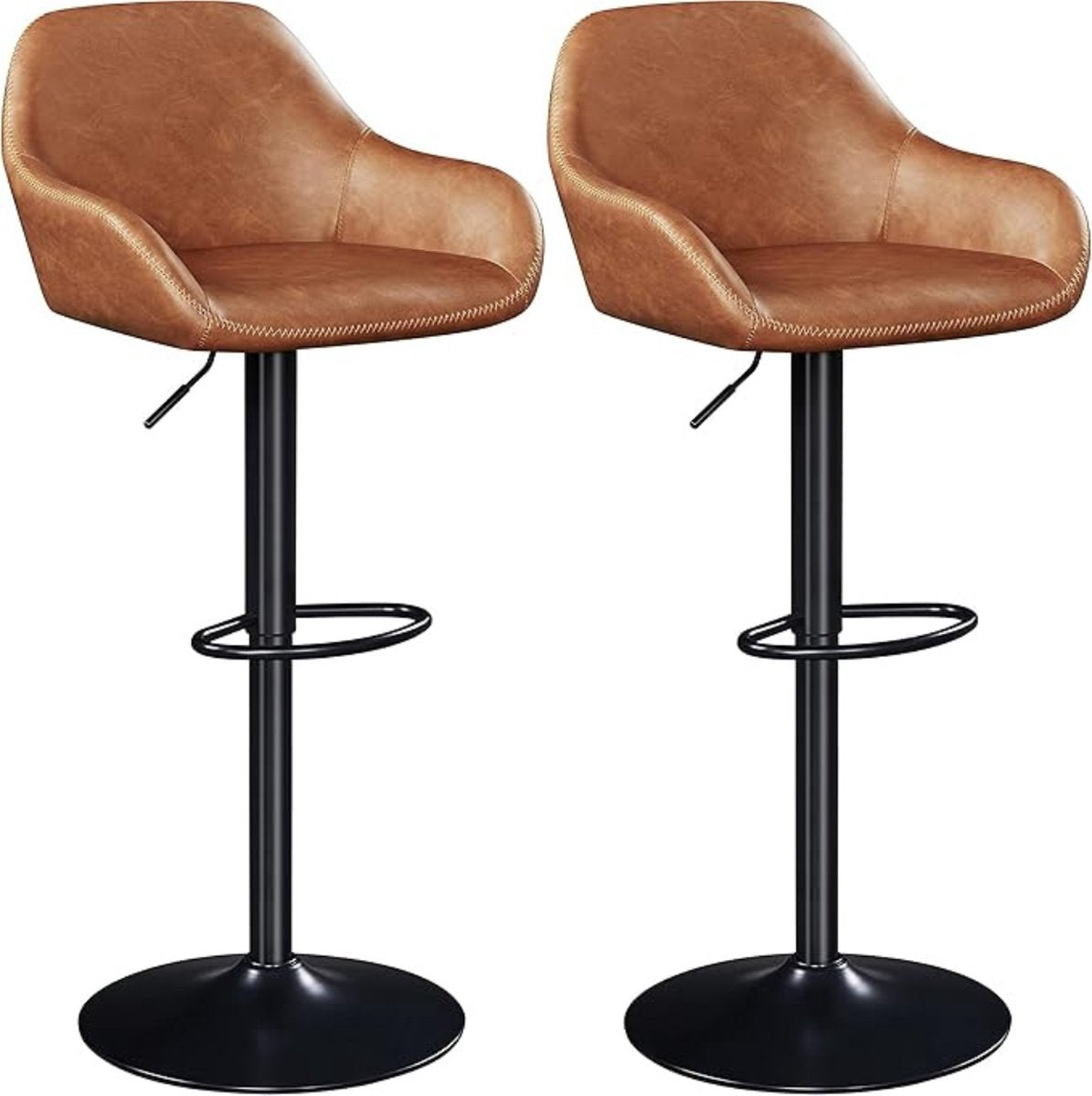 Yaheetech  Barhocker – 2er-Set – Höhenverstellbar 87,5–107,5 cm – um 360° drehbar – PU-Kunstleder