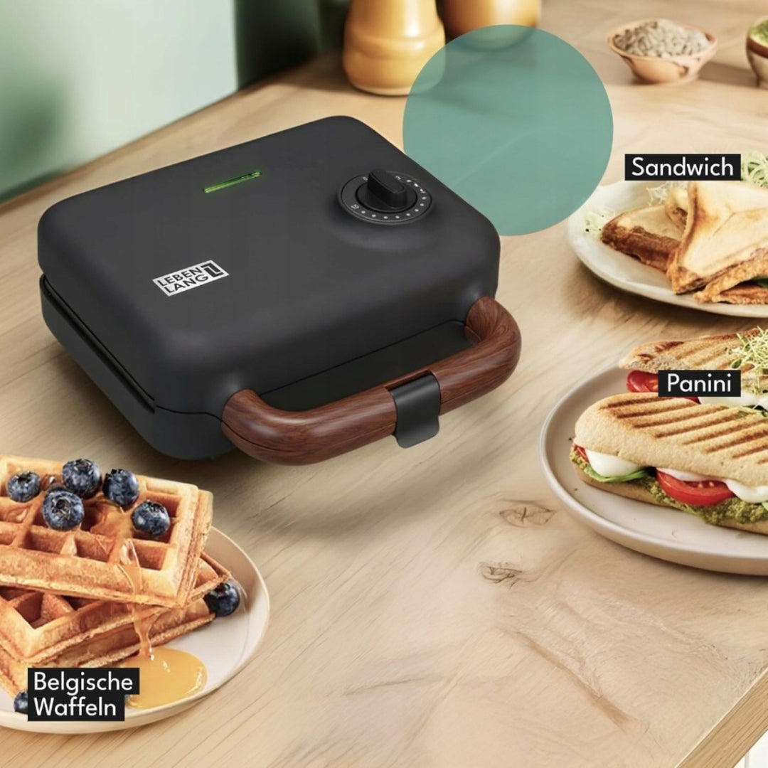 Lebenlang 3-in-1-Sandwichmaker – Toaster – Waffeleisen – Kontaktgrill – 750 W