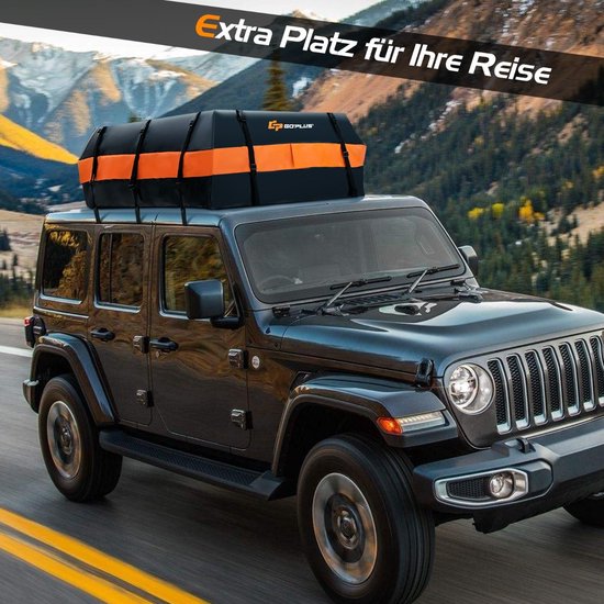 Coast Dachbox – wasserdicht – 560 l – für alle Fahrzeuge – 4,5 kg – 132 x 100 x 43 cm – schwarz und orange