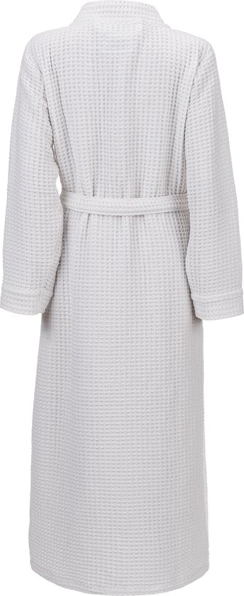 Heckettlane Bademantel Waffel - Bademantel für Damen und Herren - L - Morgenmantel aus Baumwolle - Geeignet für Sauna - Weiß