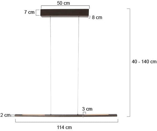 Hängeleuchte Bande 3994CA, Farbe Kakao, LED-Hängeleuchte mit Höhenverstellung, Metall und Elektronik, Steinhauer, 114 cm breit
