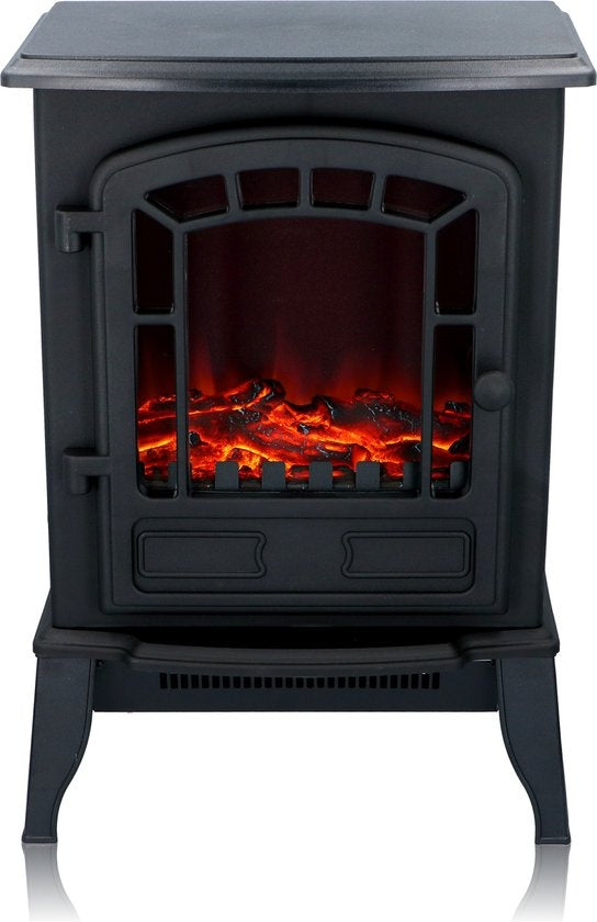 Classic Fire - Elektrischer Kamin - LED Flammen - 2000W - CE zertifiziert - Schwarz