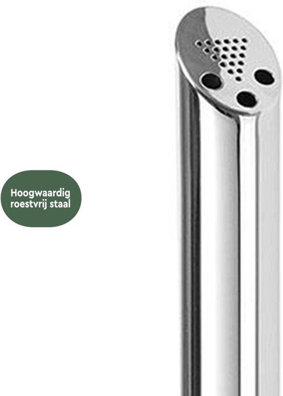 BRASQ Edelstahl Aschenbecher Upright mit 2 Liter Fassungsvermögen Raucherstange Rauchsäule - 21x21x92 cm - Upright Aschenbecher für den Innen- und Außenbereich