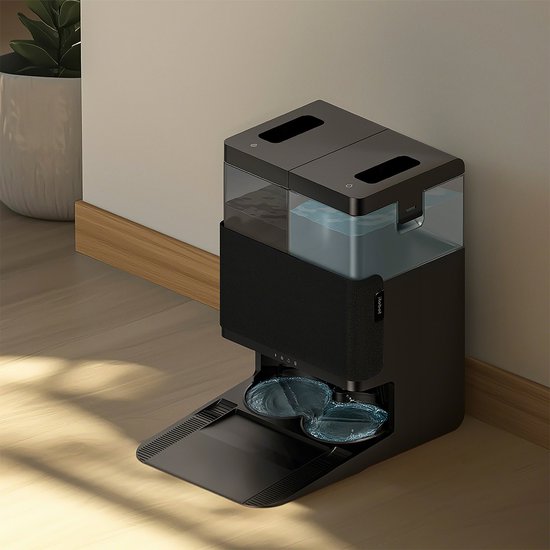 iRobot Roomba® Plus 405 Combo Roboter + Autowash™-Dockingstation – Roboterstaubsauger mit Wischfunktion – Schwarz – G1850