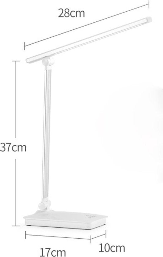Fuegobird LED-Schreibtischlampe - verkabelt - kabelloses Aufladen für Telefon - dimmbar - faltbar - Smart Touch