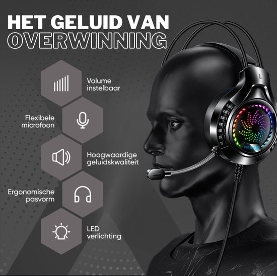 VERTREX Gaming Headset mit Mikrofon - PC, PS5, PS4, Xbox, Nintendo Switch - 7.1 Surround Sound