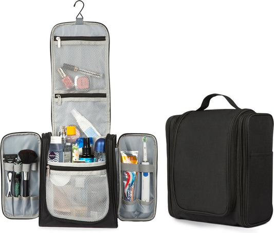 TRVLMORE Kulturtasche XL - Hängend mit Haken - Schwarz