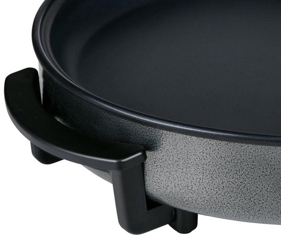 Alpina Pfanne – Party-Pfanne mit Deckel und Thermostat – Antihaftbeschichtung zum Braten und Warmhalten – 1500 W elektrische Pfanne mit Glasdeckel – Cool-Touch-Griffe – Ø 40 cm
