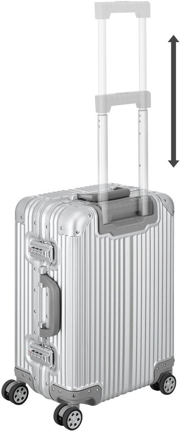 tectake® Aluminium-Handgepäckkoffer – 36 Liter – Doppeltes 3-stelliges TSA-Zahlenschloss – 53 cm – Handgepäck-Trolley – Reisekoffer mit Rollen
