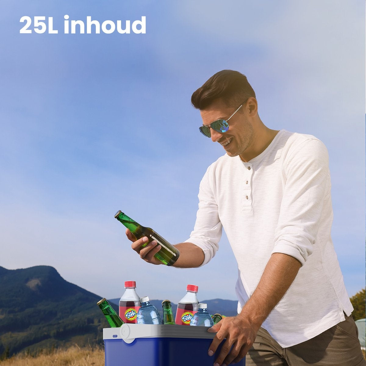 Auronic Electric Kühlbox - Kühlbox - 25L - 12V und 240V - Blau