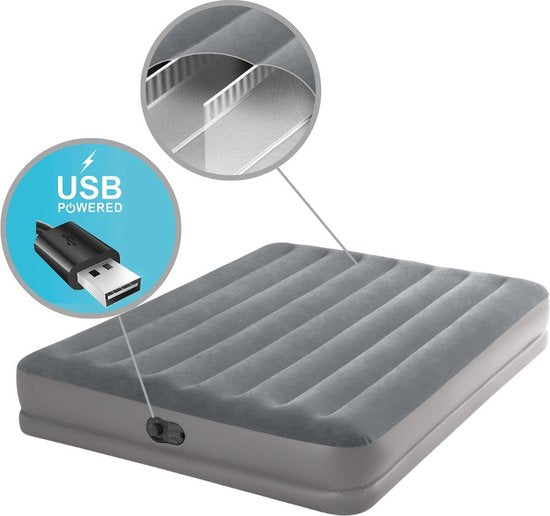 Intex Prestige Mid-Rise Luftbett - Queen size - Eingebaute elektrische Pumpe