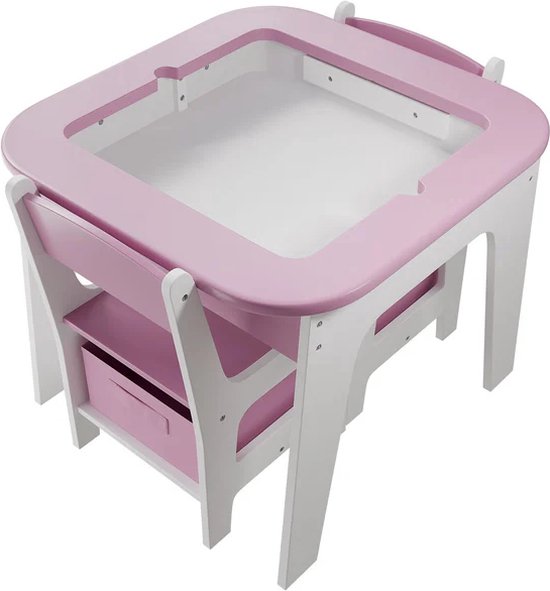 Kindersitzgruppe Milou - Mit 2 Stühlen und 1 Tisch - Rosa