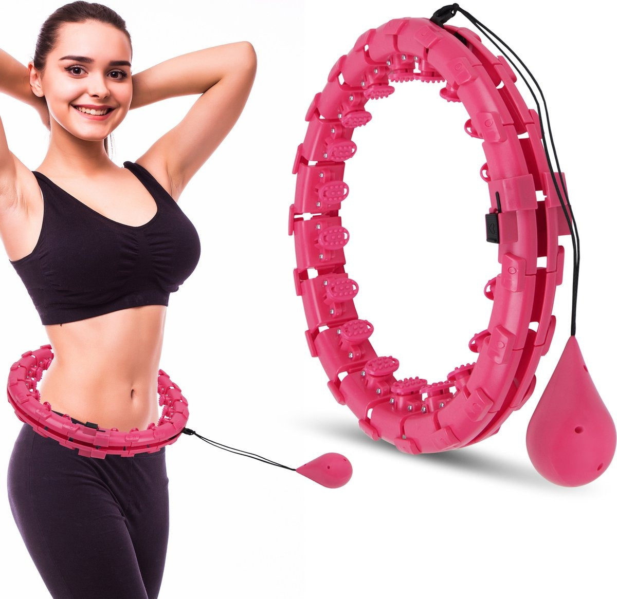 Niceey - Fitness Hula Hoop Reifen - mit Gewicht - Pink