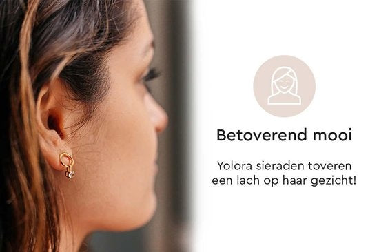 Yolora Damen Ohrringe mit Kalpa Camaka Kristallen - Farbe Gold - 18K Gelbgold vergoldet - Damen Ohrringe Gold - Ohrstecker - Schmuck - Luxus Geschenkbox - Geschenkbox - Exklusive Geschenkbox - Schöne Geschenkverpackung