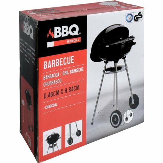 Kugelgrill Holzkohlegrill auf Rädern 46 cm Schwarz