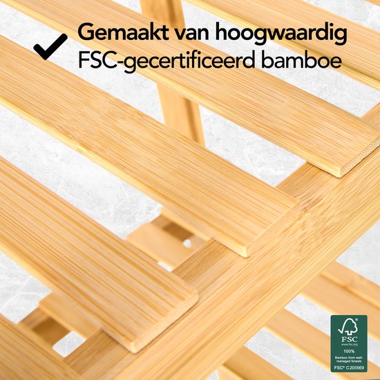 Brixy Badezimmerregal - Badezimmermöbel - 5-Schicht - 141x33x33cm - Badezimmerschrank - Bambus