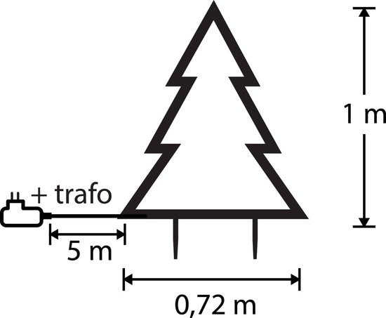 Luca Lighting Garden d'Light Weihnachtsbaum-Gartenpfahl mit warmweißen LED-Lichtern - L90 x H100 cm - Metall - Schwarz