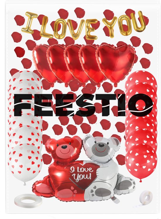 Feestio Valentinstag Dekorationsset - Dekoration - Girlande - Inkl. 1000 Rosenblüten - Geschenk für Mama / Sie