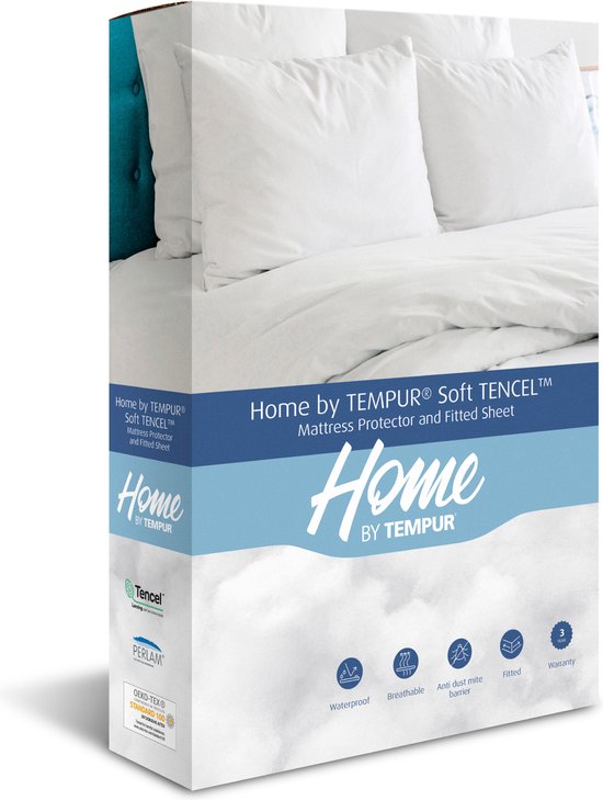 Home by TEMPUR® Matratzenschoner – Soft TENCEL™ – Wasserdicht, Wärmeregulierend, Anti-Allergie – 140 × 210 × 25 cm – Weiß