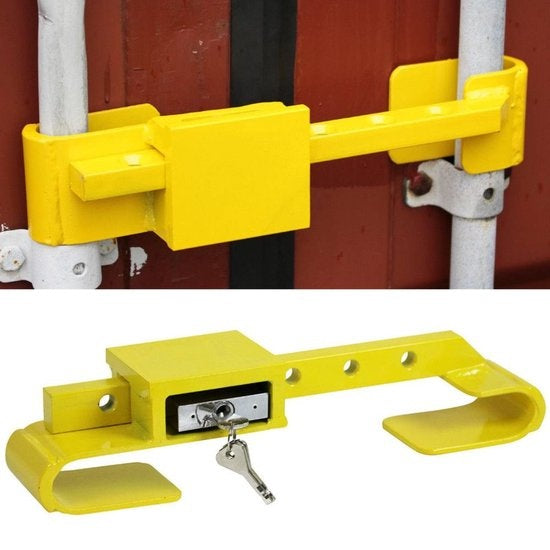 All Ride Containerschloss 5KG - Container- und Anhängerschloss - Verstellbar 23 bis 43 CM - Gehärteter Stahl - Inkl. 3 Ersatzschlüssel - Gelb