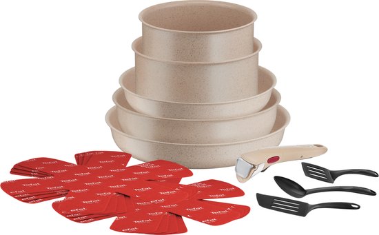 Tefal Ingenio Delight ON – Kochgeschirrset – 17-teilig – Induktion – Stapelbar – Abnehmbarer Griff – Platzsparend