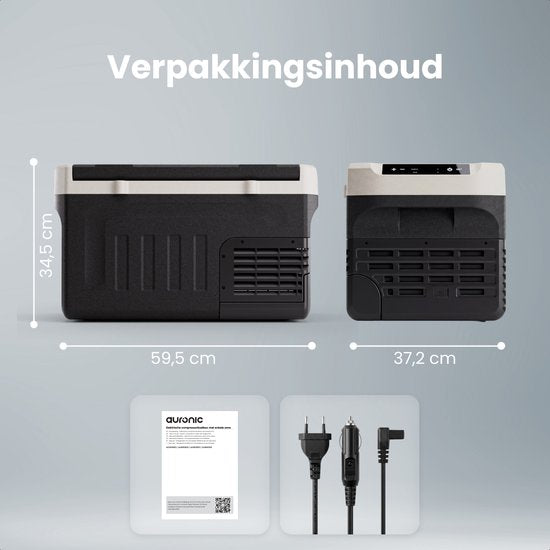 Auronic Electric Cool Box - Kompressor - 21L - 12V und 240 Volt - Camping-Kühlschrank - Frigobox Auto - Schwarz