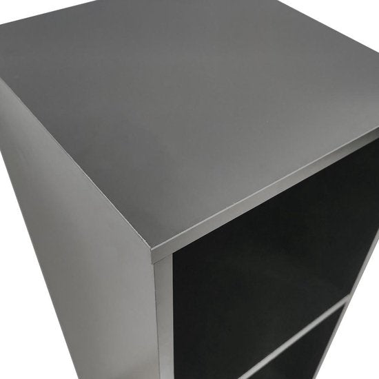 Aufbewahrungsschrank für Schallplatten - Aufbewahrung von Schallplatten - Bücherregal - 3 Fächer - schwarz