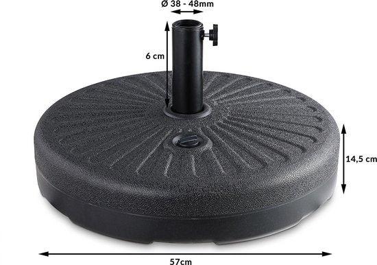 Casaria Sonnenschirmständer - bis zu 28 kg befüllbar - Schwarz