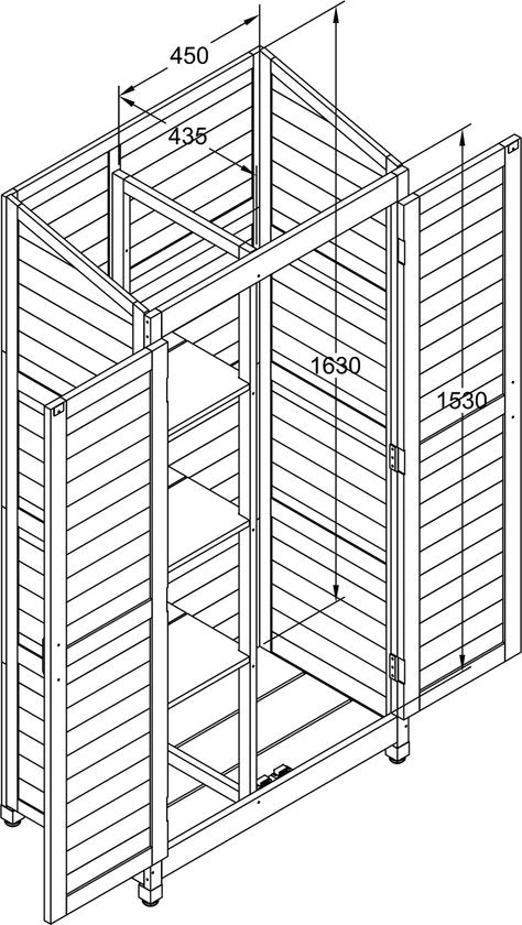 AXI Hugo Aufbewahrungsschrank aus Holz, Warmgrau – Gartenschrank mit verzinktem Dach – 3 Einlegeböden und Bodenplatte – FSC-zertifiziertes Holz – Magnetverschluss – 85 x 52 x 174 cm