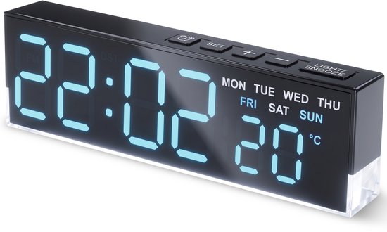 Nuvance Digitaler Wecker - Digitale Uhr - Reisewecker für Kinder & Erwachsene - Kleiner Wecker - Wecker Digital