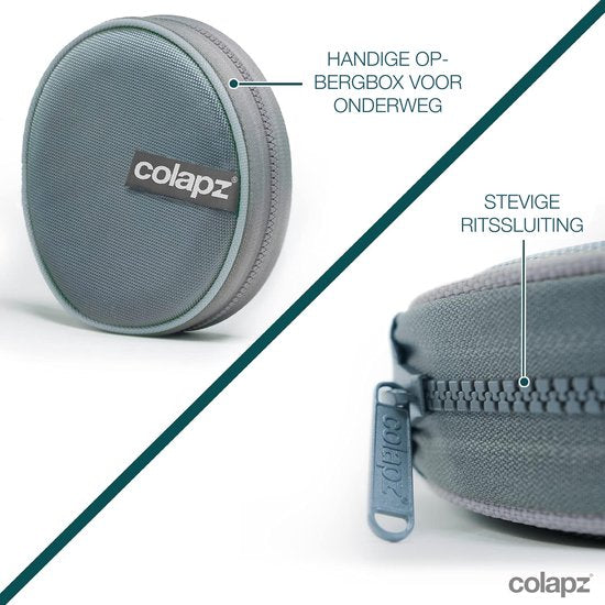 Colapz 2 x zusammenklappbarer Hundenapf – zusammenklappbare Hundenäpfe – Hundenapf – zusammenklappbarer Napf mit Reisetasche – grau – Camping mit Hund